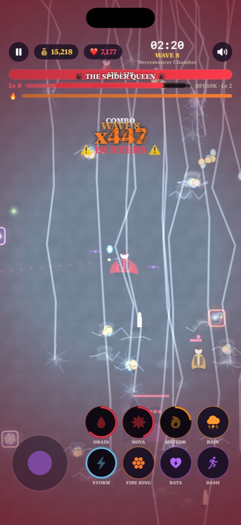 Unleashing a screen-clearing ultimate in Vampire Fire