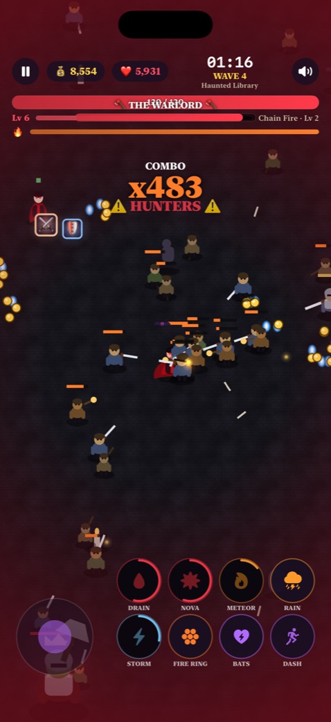 Rage and Dracula transformation mode in Vampire Fire