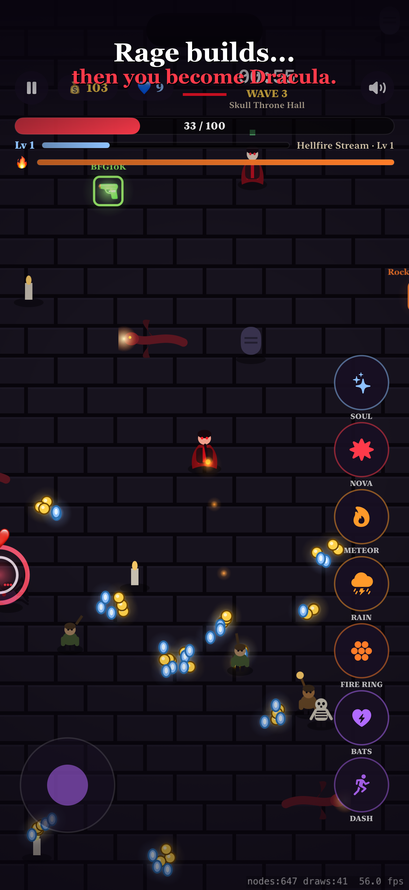 Rage and Dracula mode in Vampire Fire
